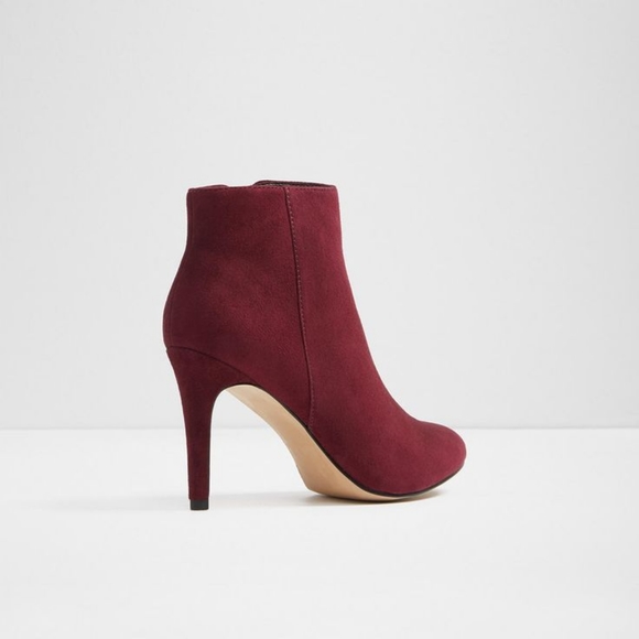 ALDO Burgundy Suede Almond Toe Ankle Boots - Size 5 / 35 - Picture 2 of 8